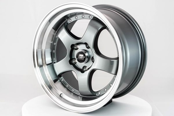 MT07 - Gunmetal w Machined Lip - 17x9.0 5x114.3 Offset +20 For Discount