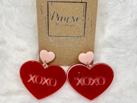 XOXO heart drop earrings Supply