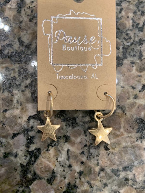 worn gold huggie star dangle Sale