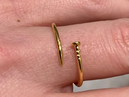 tiny gold dipped nail head ring Online Hot Sale